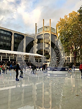 LONDON,UK-NOVEMBER 29: Skaters Beating the Winter Blues at the Annual Christmas Ice Rink at the Famous Natural History