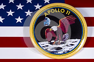 Apollo 11 Badge and the USA Flag