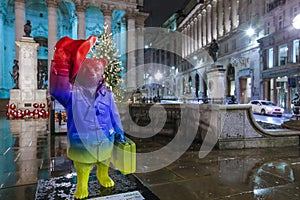 Paddington Bear in London near Bank of England