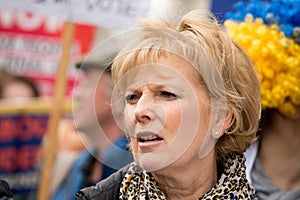 Anna Soubry MP at the `Put It To The People` protest demonstration.