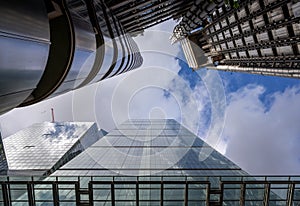 London, UK: Tall skyscrapers in the City of London