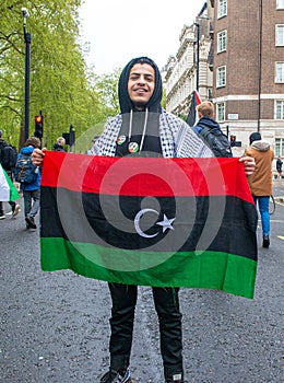 FREE PALESTINE protest demonstration, Marble Arch / Kensington, London, UK.