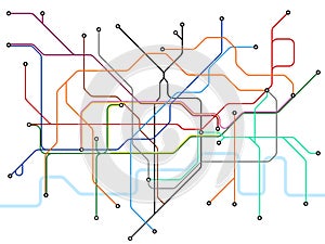 London underground map. Subway public transportation scheme. Uk train station vector plan