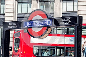 London Underground Subway Station Sign. TFL Tube Badge.