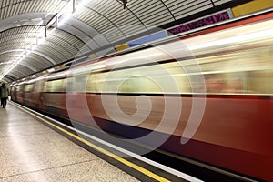 London underground train station