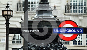 London Underground tube sign