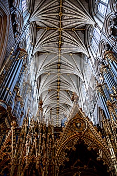 Gothic Church Westminster Abbey (Collegiate Church of St. Peter at Westminster) In London, UK