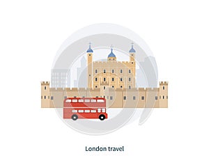 London, United Kingdom flat icons design travel