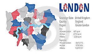 London United Kingdom picture Map vector