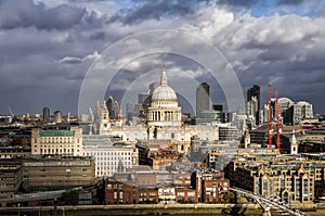 London, United Kingdom, St Paul Cathedral and the City of London