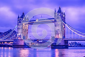 London, the United Kingdom: Tower Bridge on River Thames