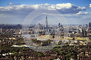 London view at bank district, amazing skyscraper Shard and Thames river, United Kingdom