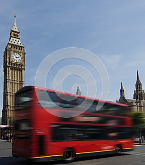 Londons Big Ben and red bus