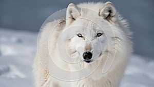 A lone arctic wolf in the north pole ai, ai generative, illustration