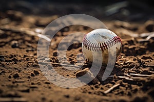 Lone Baseball on Pitcher's Mound