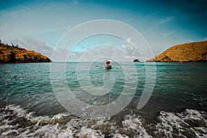 Lone boat at the shore of the beach at Zambales, Philippines