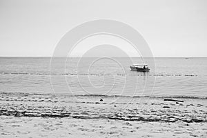 Lone boat on the shore