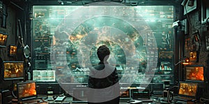 Cybersecurity Operations Center. created by generative artificial intelligence
