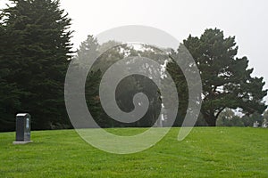 Lone Gravestone In A Cemetery