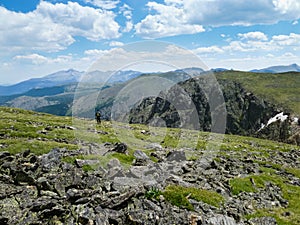 Lone Hiker Near Hallet Peak in Rocky Mountain National Park