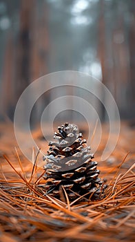 A lone pine cone. Generated with Ai