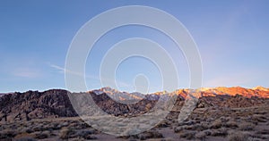 Lone Pine Peak view on sunrise at Alabama Hills