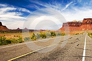 Lone rider in canyonlands