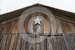 Lone star installed on a barn in Texas photo