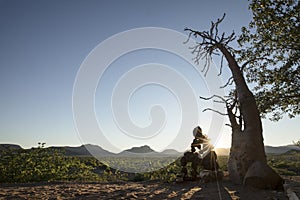 Lone Stone man of the Kaokoland. Contemplating existence. Marble.