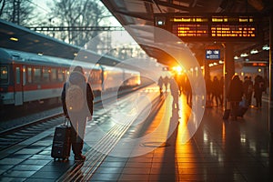 A Lone Traveler Before the Majesty of Sunset