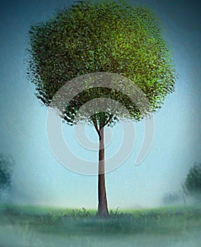Lone Tree - Digital Painting