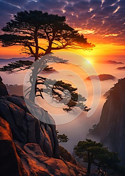 The Lone Tree on the Rocky Cliff