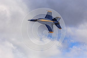 Lone U.S. Navy Blue Angels Flight Demonstration Team F-18 Hornet