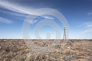 Lone Windmill on the Desert at Hobbs