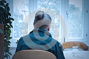 Loneliness lonely old woman window