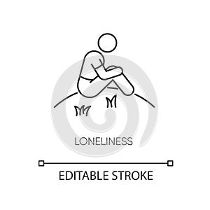 Loneliness pixel perfect linear icon