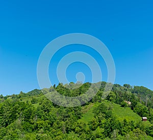 Lonely barn on the hill