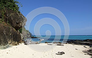 Lonely beach on Mana Island