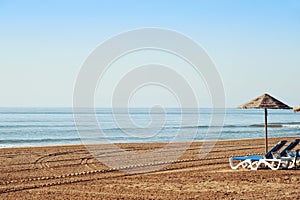 Lonely beach in the mediterranean sea