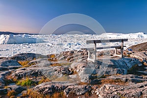 The lonely bench on the hiking trail to Sermermiut, Greenland