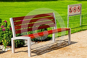 Lonely bench in the park