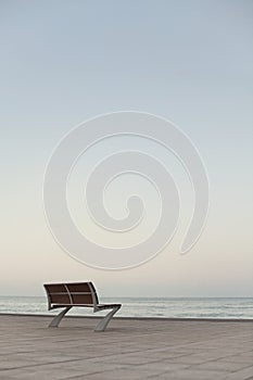 Lonely Bench by the Sea