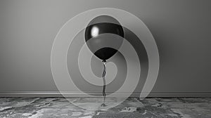 Lonely Black Balloon: A Symbol of Isolation and Solitude on Isolated Background