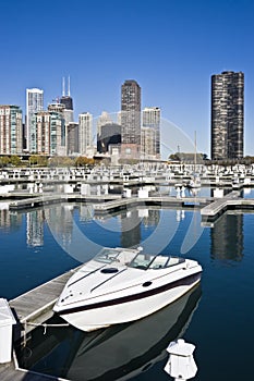 Lonely boat in marina