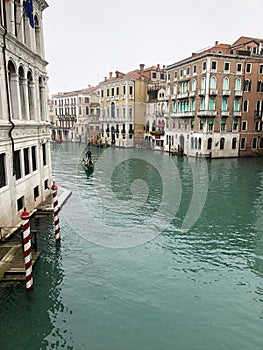 Lonely boat in Venice canal