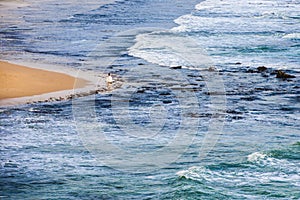 Lonely bride at the beach