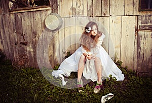 Lonely bride at one with their life problems.