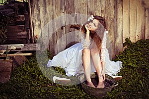 Lonely bride at one with their life problems.