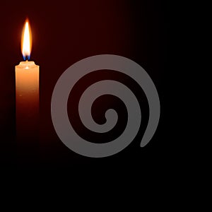 Lonely candle burns