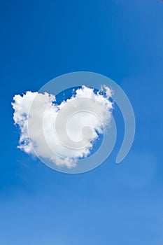 Lonely cloud in the dark blue sky.